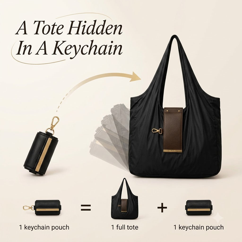 A tote hidden in a keychain